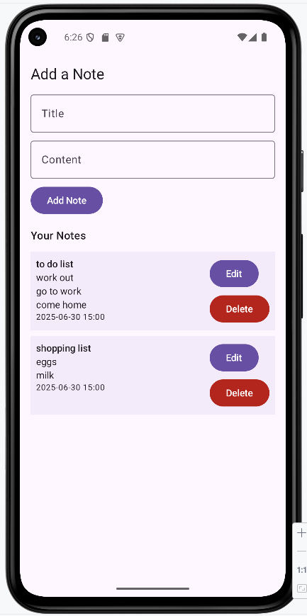 RoomDatabaseDemo App Screenshot
