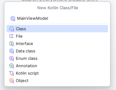 Creating the viewmodel file