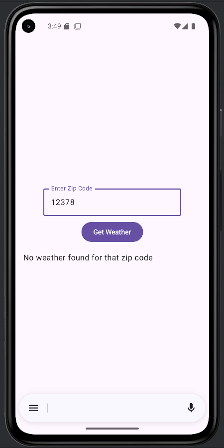 Weather App - Error Screen