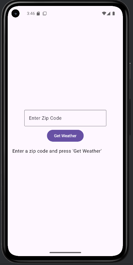 Weather App - Initial Screen