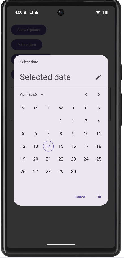 Date Picker Dialog