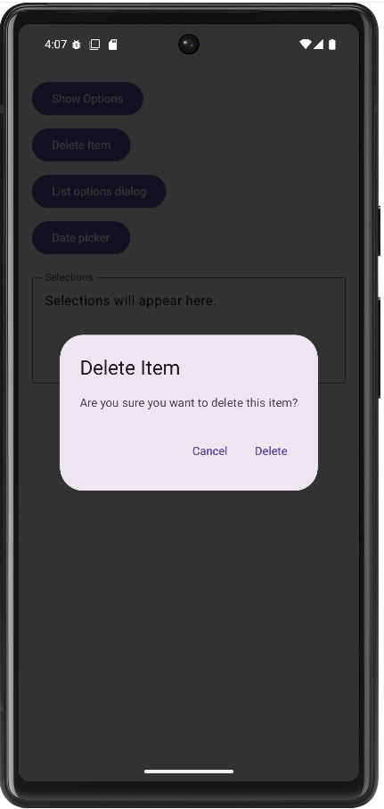 Delete Dialog