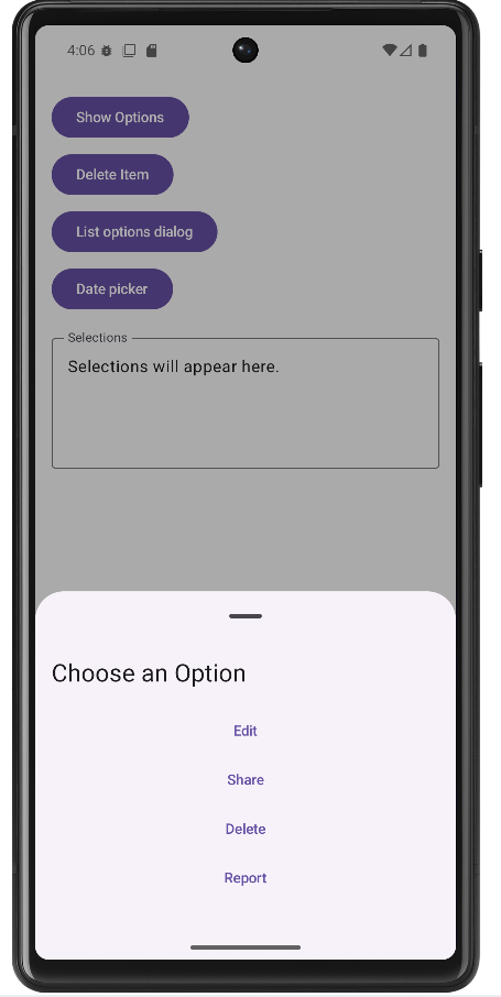 Options Sheet